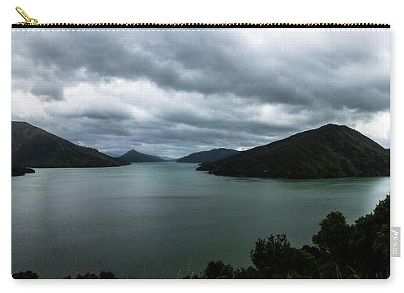 Charlotte Sound Zip Pouch featuring the photograph Charlotte Sound panorama by Sheila Smart Fine Art Photography