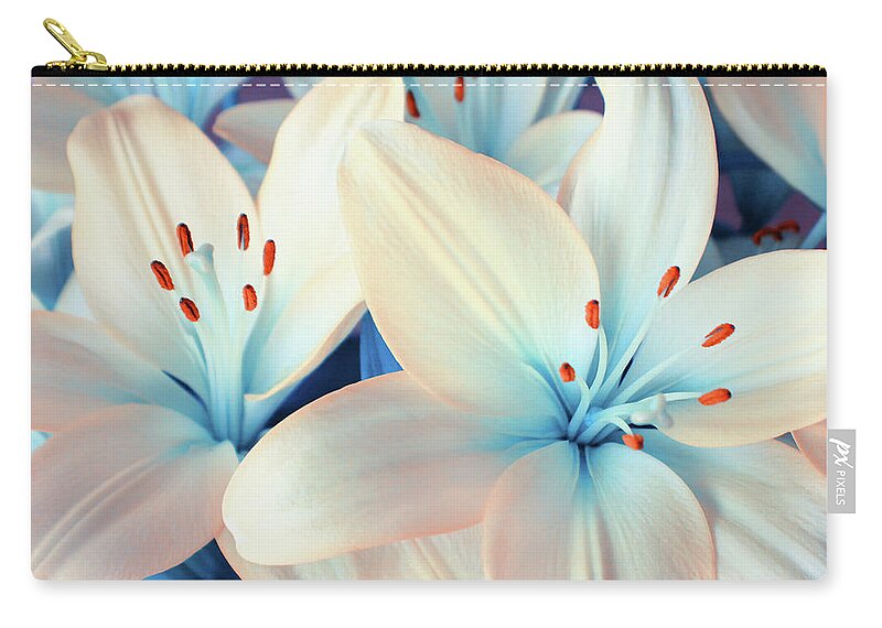 Lily Zip Pouch featuring the photograph Charming Elegance by Iryna Goodall