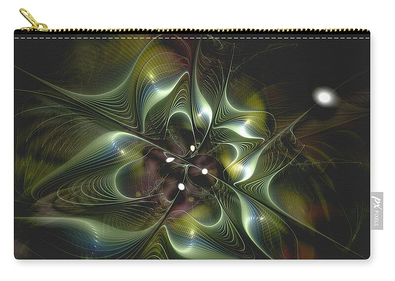 Abstract Zip Pouch featuring the digital art Chasing Complacency by Casey Kotas