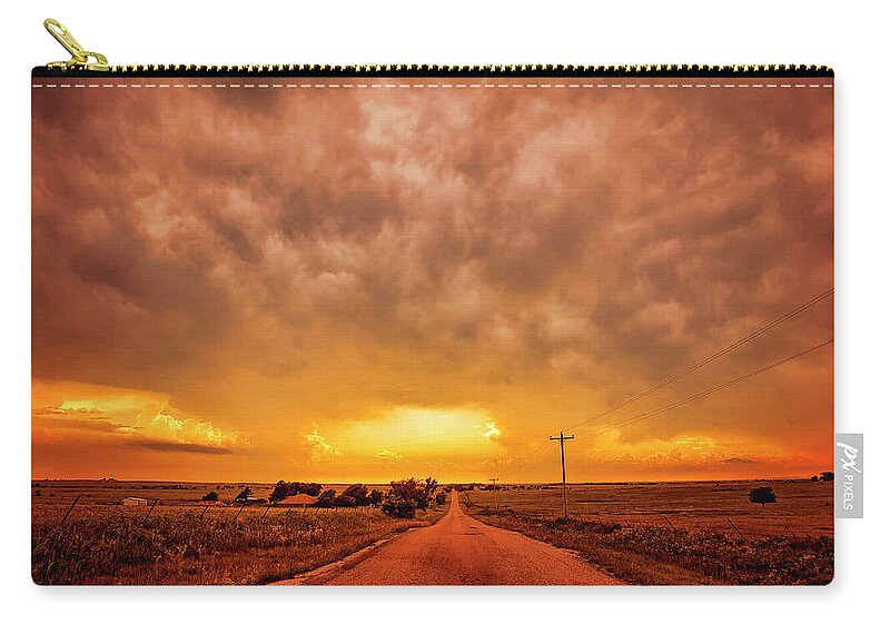 Landscape Zip Pouch featuring the photograph Chasing the Sunset by Toni Hopper