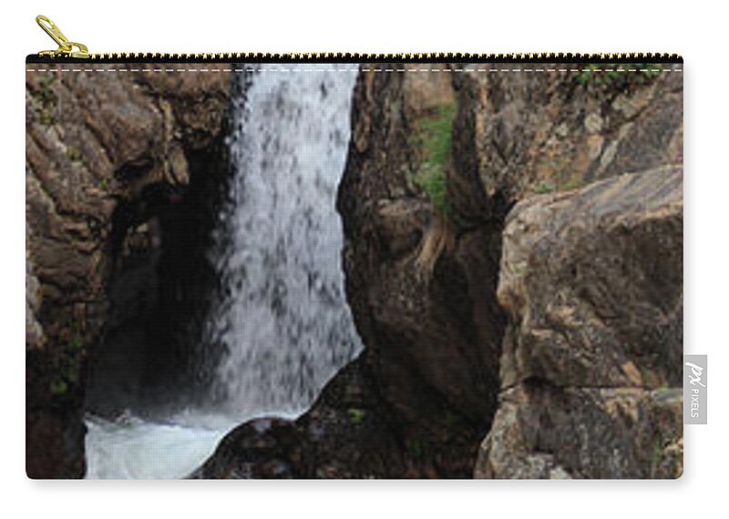 Chasm Falls Zip Pouch featuring the photograph Chasm Falls 2 - Panorama by Shane Bechler