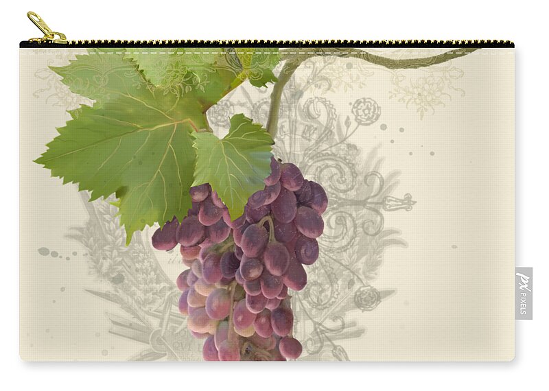 Pinot Noir Zip Pouch featuring the tapestry - textile Chateau Pinot Noir Vineyards - Vintage Style by Audrey Jeanne Roberts