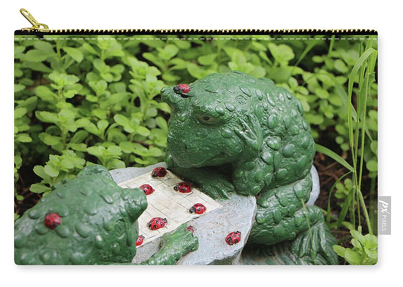 Frogs Zip Pouch featuring the photograph Checkers by Gary Gunderson
