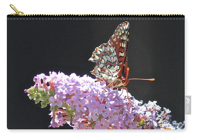 Checkerspot Zip Pouch featuring the photograph Checkerspot Butterfly by Liz Vernand