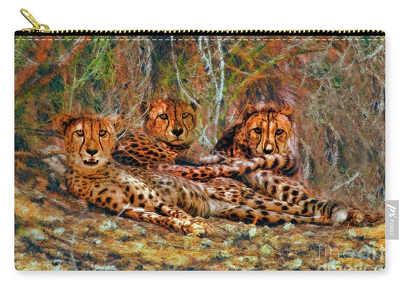 Cheetahs Zip Pouch featuring the photograph Cheetahs Den by Blake Richards