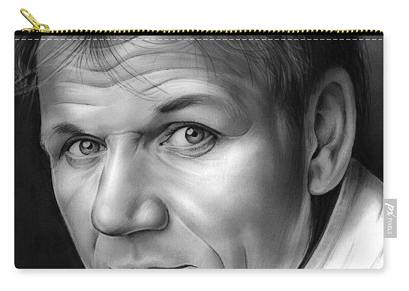 Gordon Ramsay Zip Pouch featuring the drawing Chef Ramsay by Greg Joens