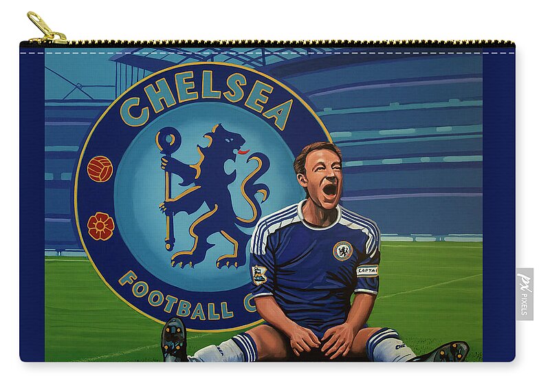 John Terry Zip Pouch featuring the painting Chelsea London Painting by Paul Meijering