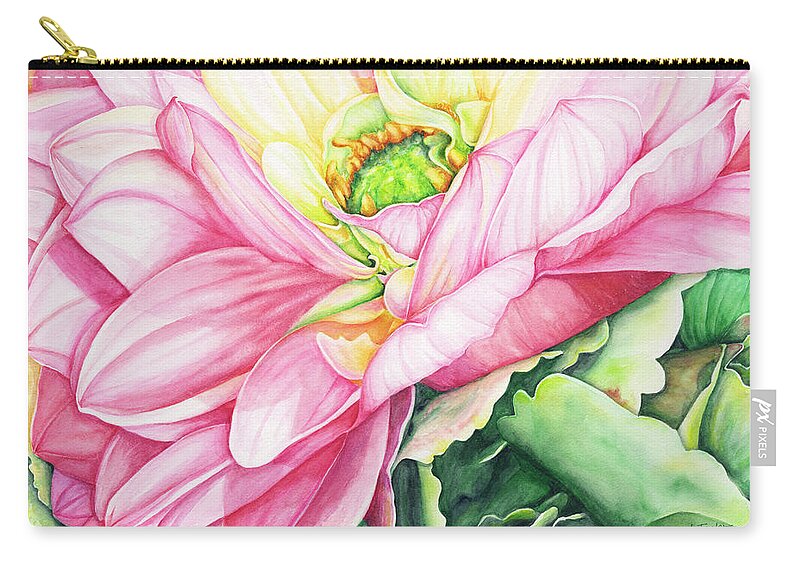 Dahlia Watercolor Carry-all Pouch featuring the painting Chelsea's Bouquet 2 by Lori Taylor