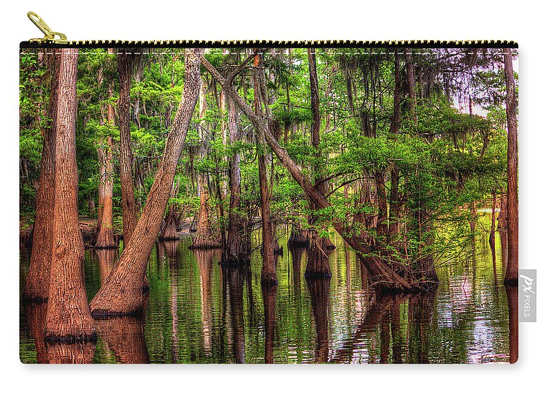 Bayou Zip Pouch featuring the photograph Louisiana Cheniere Lake Bayou by Ester McGuire