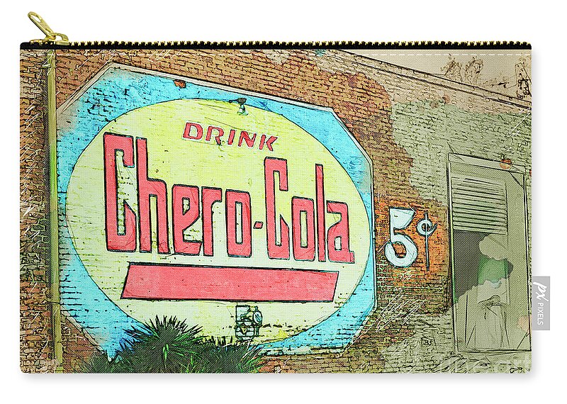 Georgia Zip Pouch featuring the photograph Chero Cola by Lenore Locken