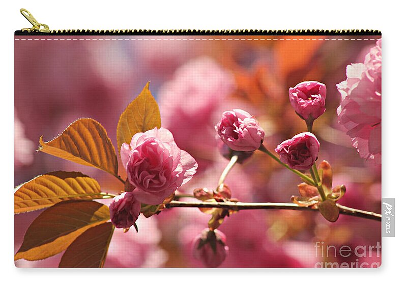 Japanese Zip Pouch featuring the photograph Cherry Blossoms by Judy Palkimas