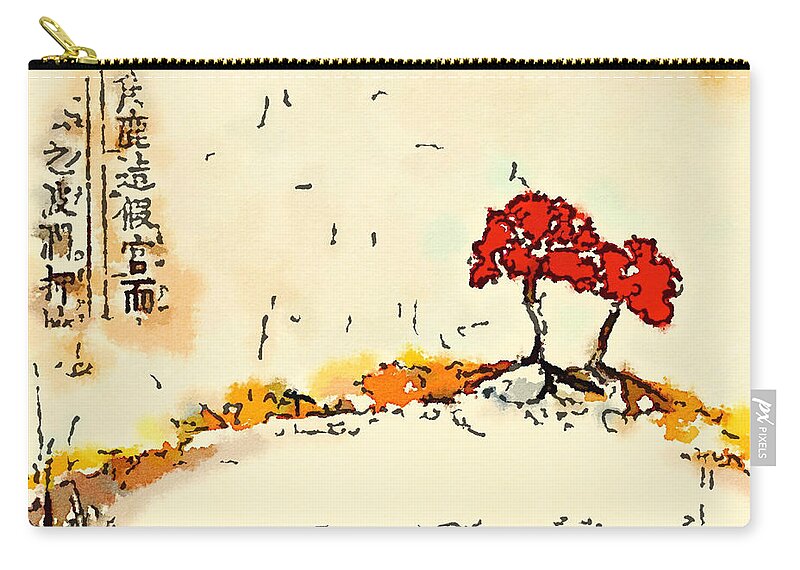 Landscape Zip Pouch featuring the painting Cherry Picked by Vanessa Katz