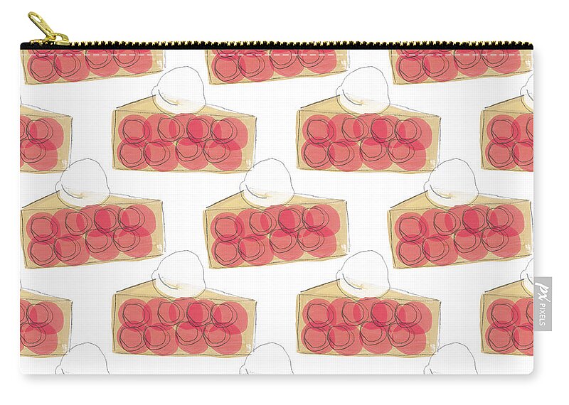 Pie Carry-all Pouch featuring the mixed media Cherry Pie- Art by Linda Woods by Linda Woods