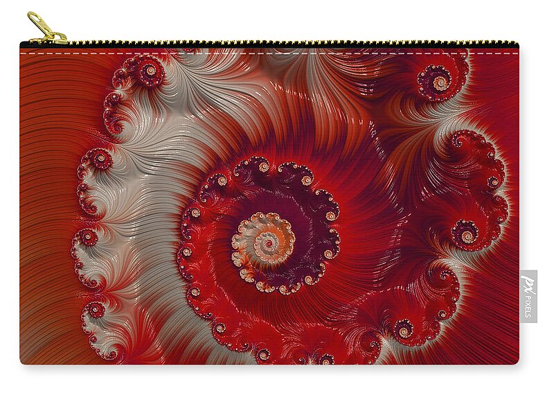 Fractal Zip Pouch featuring the digital art Cherry Swirl by Kathy Kelly