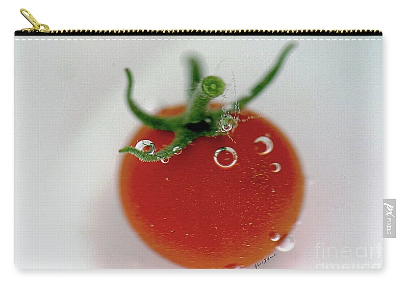 Cherry Tomato Carry-all Pouch featuring the photograph Cherry Tomato in water by Yumi Johnson