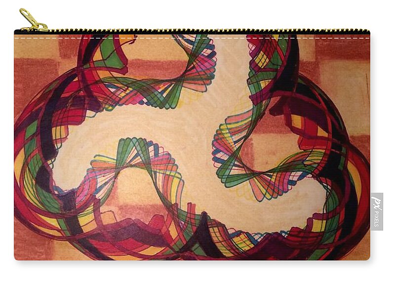 Spirograph Zip Pouch featuring the mixed media Chess Board Anomaly by Steve Sommers
