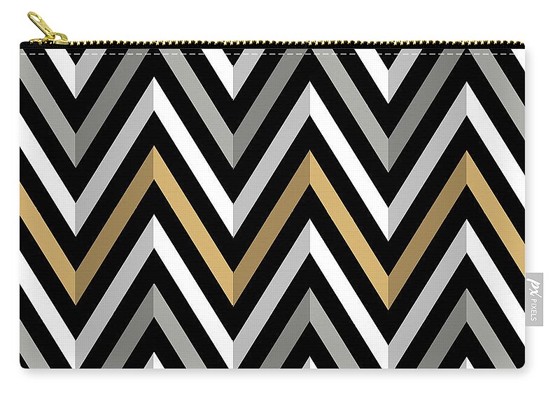 Staley Zip Pouch featuring the digital art Chevrons by Chuck Staley
