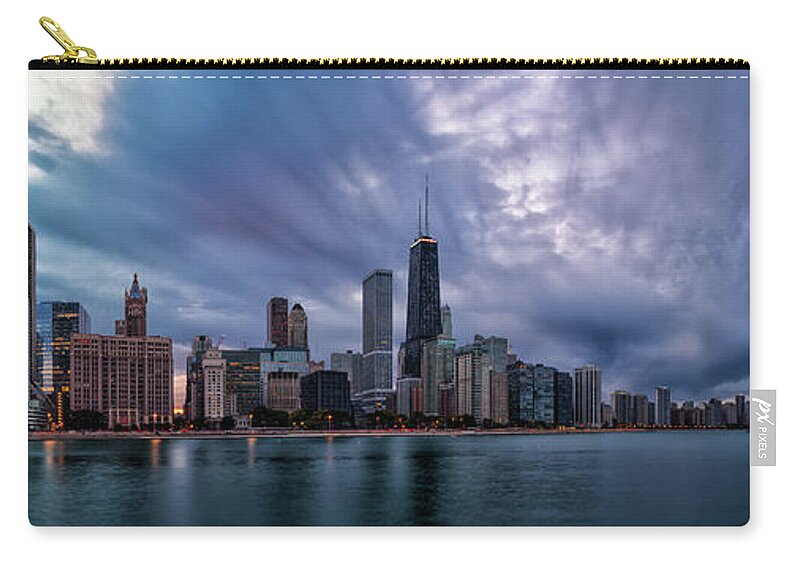 Chicago Zip Pouch featuring the photograph Chicago Cloudscape by Raf Winterpacht