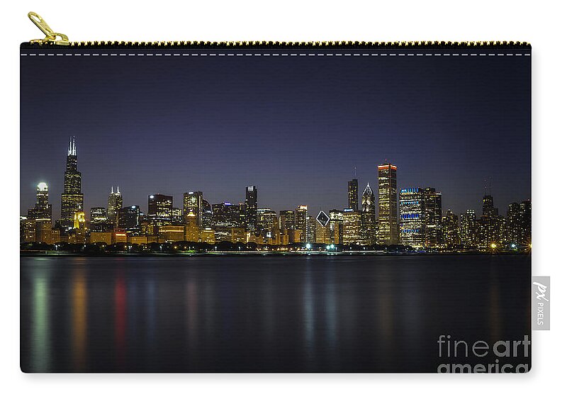Chicago Zip Pouch featuring the photograph Chicago in Blue by Andrea Silies