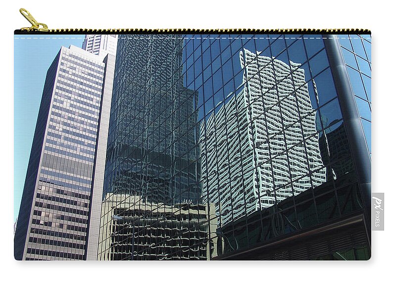 Reflections Zip Pouch featuring the photograph Chicago Reflections 091 by DiDesigns Graphics