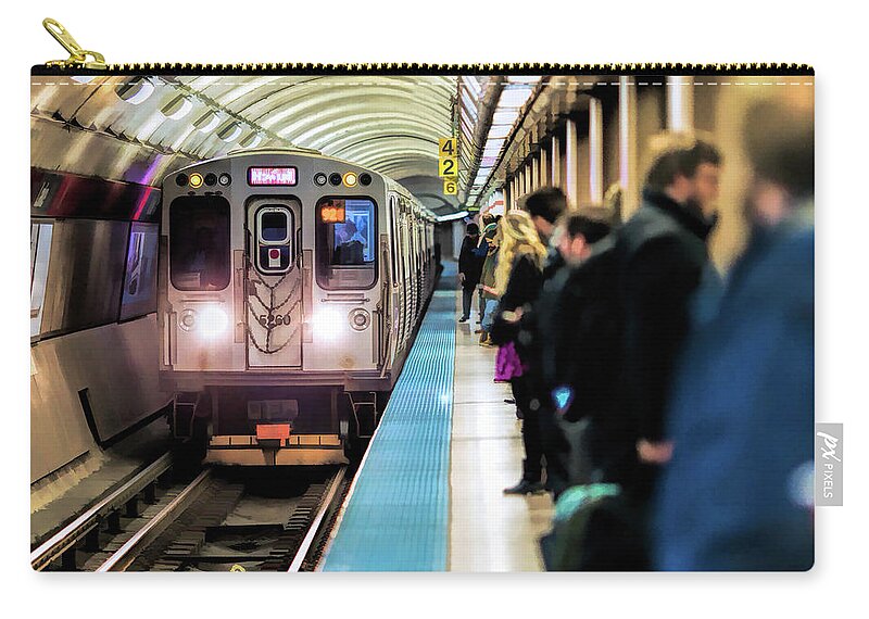 Chicago Zip Pouch featuring the painting Chicago Subway by Christopher Arndt