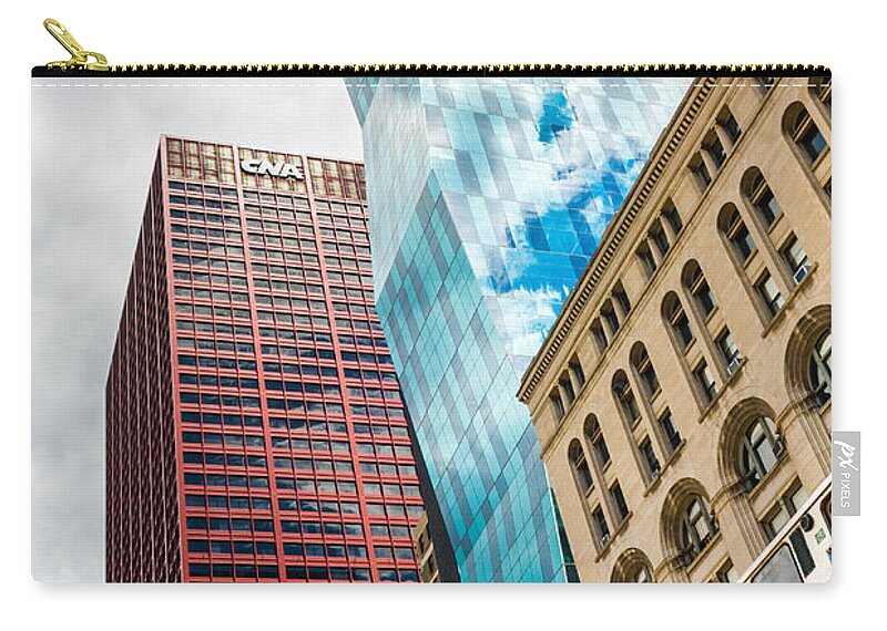 Blue Zip Pouch featuring the photograph Chicago's South Wabash Avenue by Semmick Photo