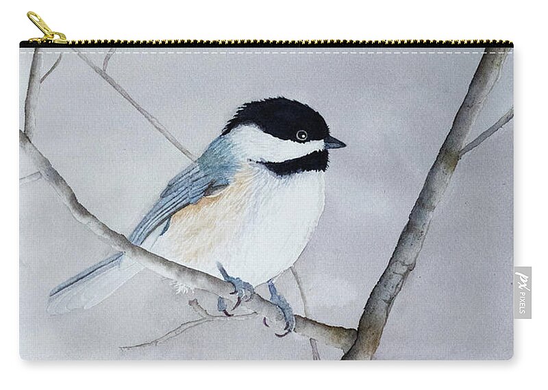 Chickadee Carry-all Pouch featuring the painting Chickadee II by Laurel Best