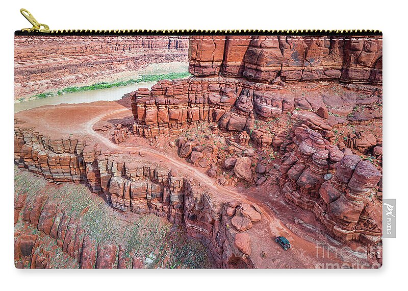 4wd Zip Pouch featuring the photograph Chicken Corner Trail and Colorado River by Marek Uliasz