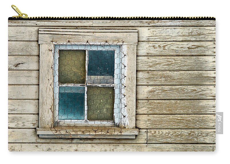 Barns Zip Pouch featuring the photograph Chicken Wire Window by Paul DeRocker