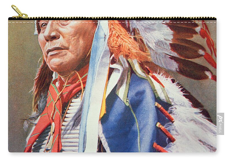 Chief Carry-all Pouch featuring the painting Chief Hollow Horn Bear by American School