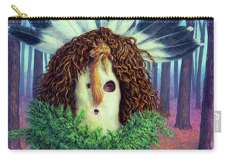 Chief Zip Pouch featuring the painting Chief's Hideout by James W Johnson