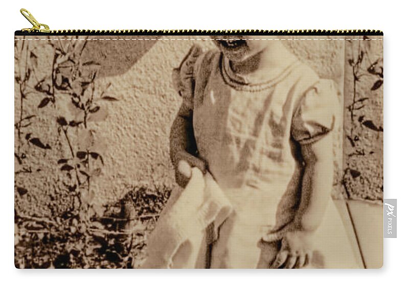 Child. Girl Zip Pouch featuring the photograph Child of 1940s by Linda Phelps