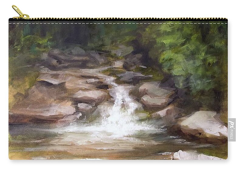 Creek Zip Pouch featuring the painting Cooling Creek by Melissa Herrin
