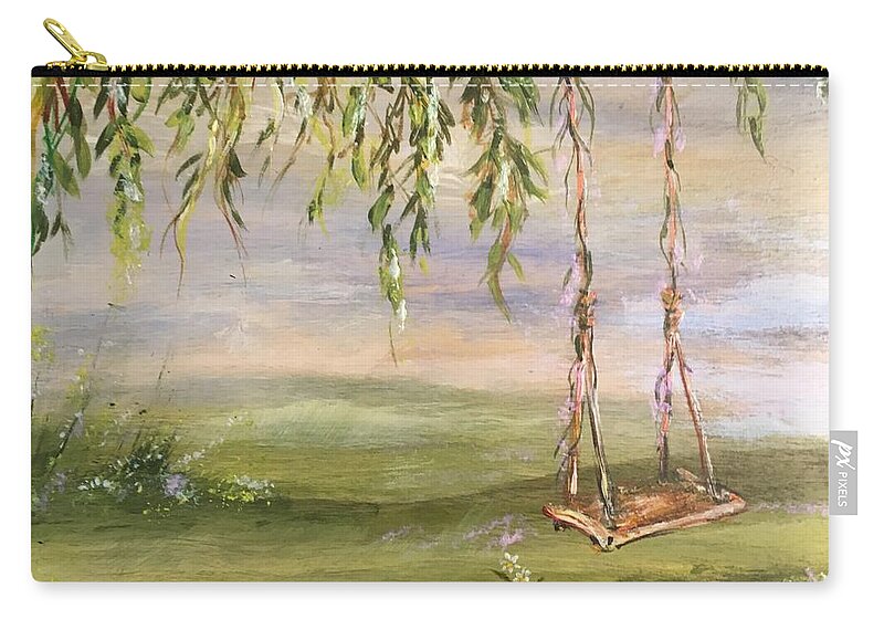 Swing Zip Pouch featuring the painting Childhood memories by Karen Ferrand Carroll