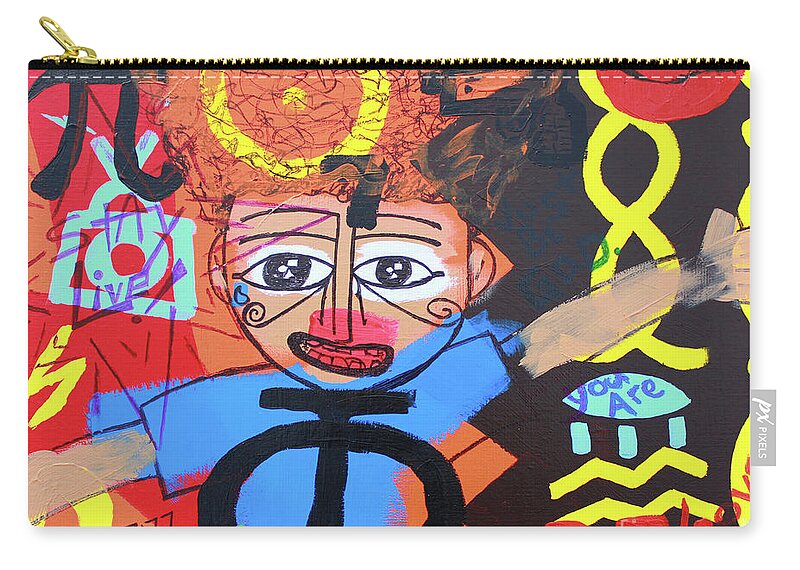  Zip Pouch featuring the painting Children Of Ascension by Odalo Wasikhongo