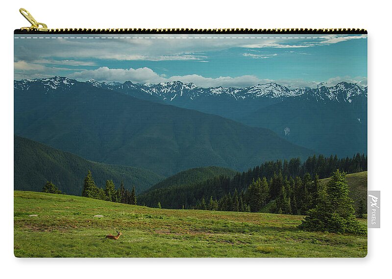 Olympic National Park Zip Pouch featuring the photograph Chilling Out at Dusk by Doug Scrima