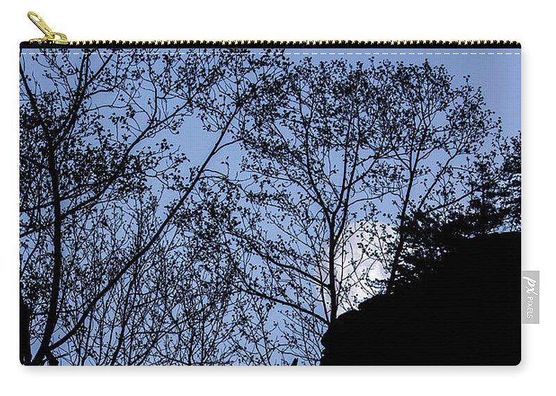 Silhouette Zip Pouch featuring the photograph Chimney Rock State Park Silhouette by John Haldane
