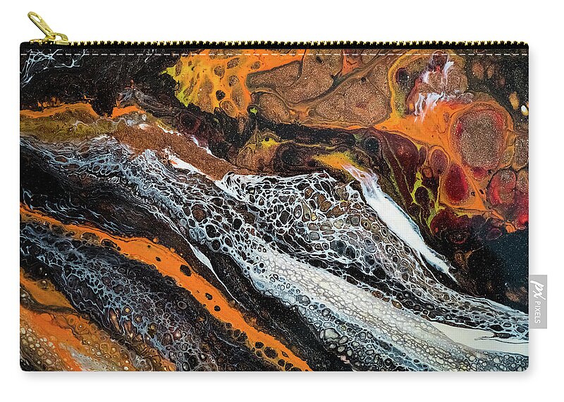 Contemporary Zip Pouch featuring the painting Chobezzo Abstract series 1 by Lilia S