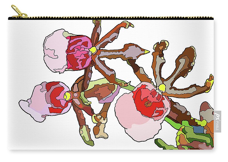 Orchid Zip Pouch featuring the painting Chocolate Orchids by Jamie Downs