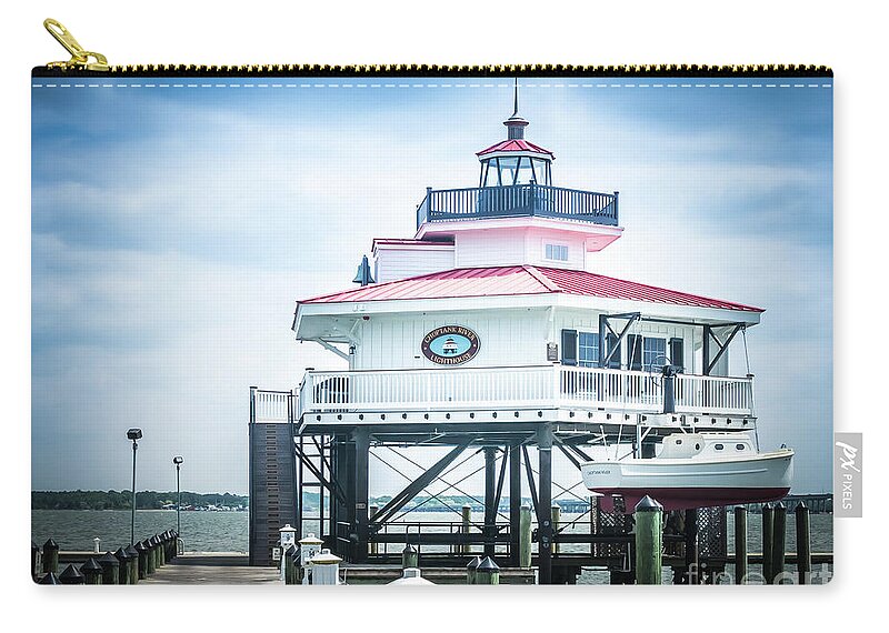 Lighthouse Zip Pouch featuring the photograph Choptank River Lighthouse by Scott and Dixie Wiley