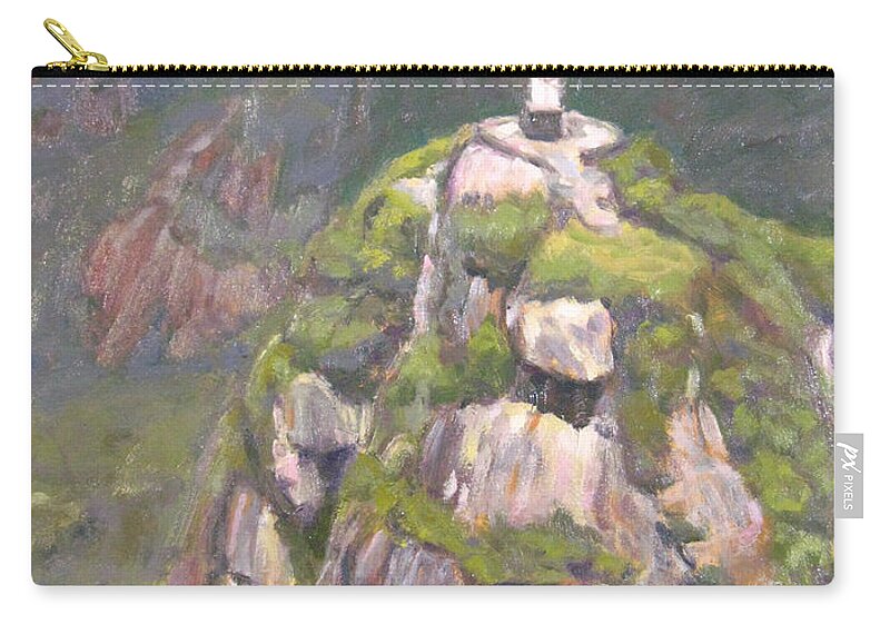 Monument Zip Pouch featuring the painting Christ the Redeemer by Robie Benve