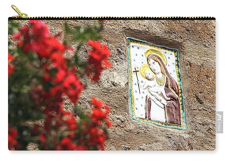 Christian Zip Pouch featuring the photograph Christian Plaque by Valentino Visentini
