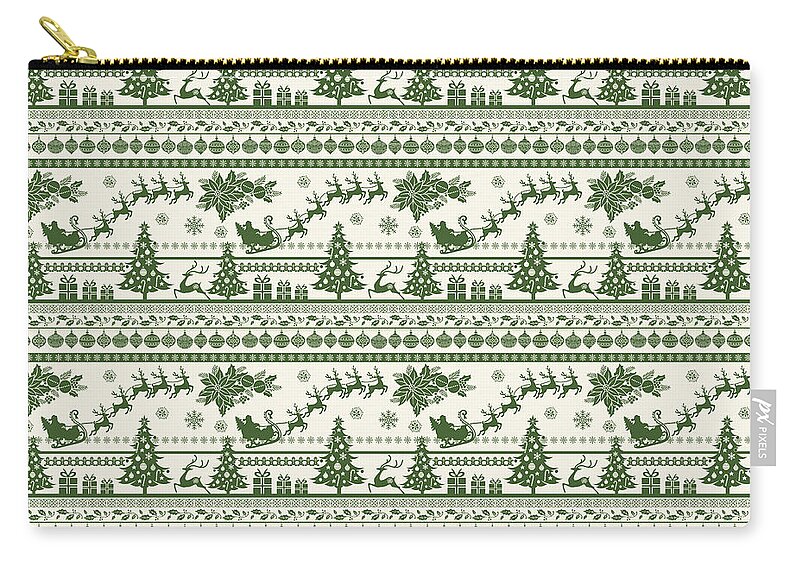 Christmas Zip Pouch featuring the digital art Christmas Folklore-C by Jean Plout