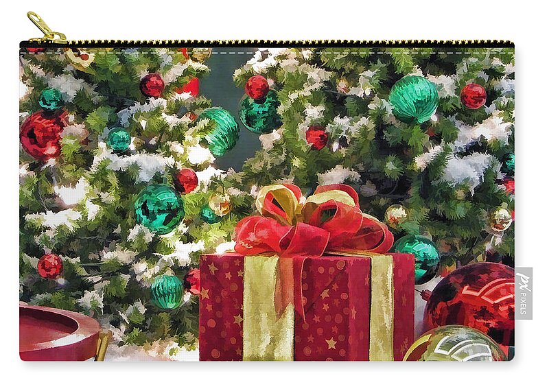 Christmas Zip Pouch featuring the painting Christmas Gift by Christopher Arndt