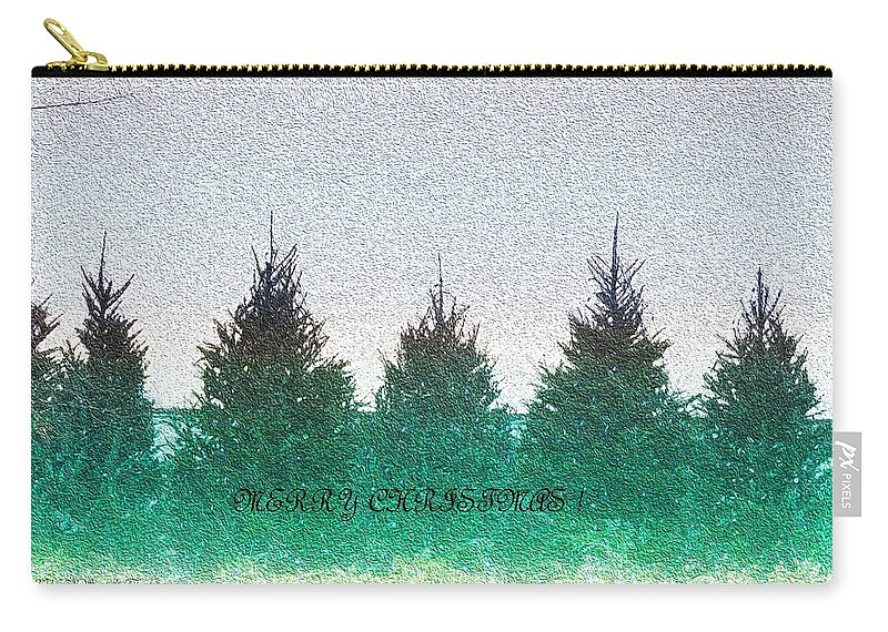 Art For Hallaways Zip Pouch featuring the digital art Christmas Greeting by Sonali Gangane