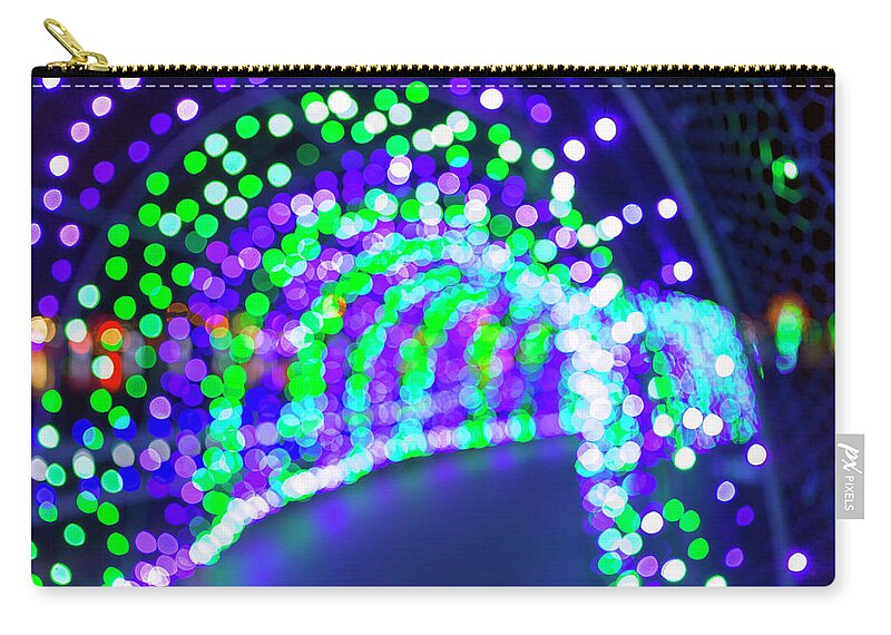 Christmas Zip Pouch featuring the photograph Christmas Lights Decoration Blurred Defocused Bokeh by David Gn