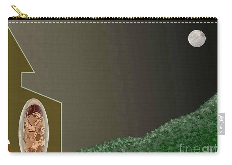 Christmas Zip Pouch featuring the painting Christmas Moon by Joe Dagher