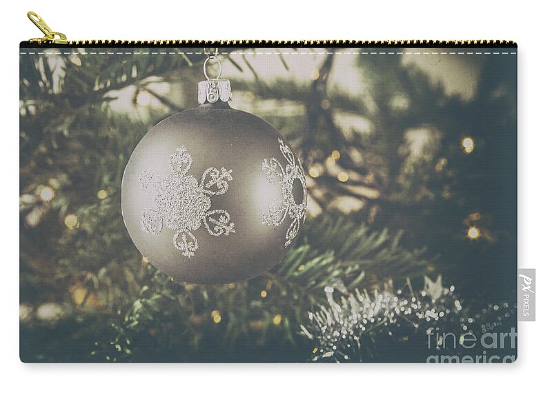 Abstract Zip Pouch featuring the photograph Christmas silver by Patricia Hofmeester