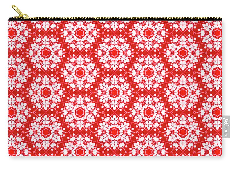 Christmas Zip Pouch featuring the digital art Christmas snow flakes pattern by Silvia Ganora
