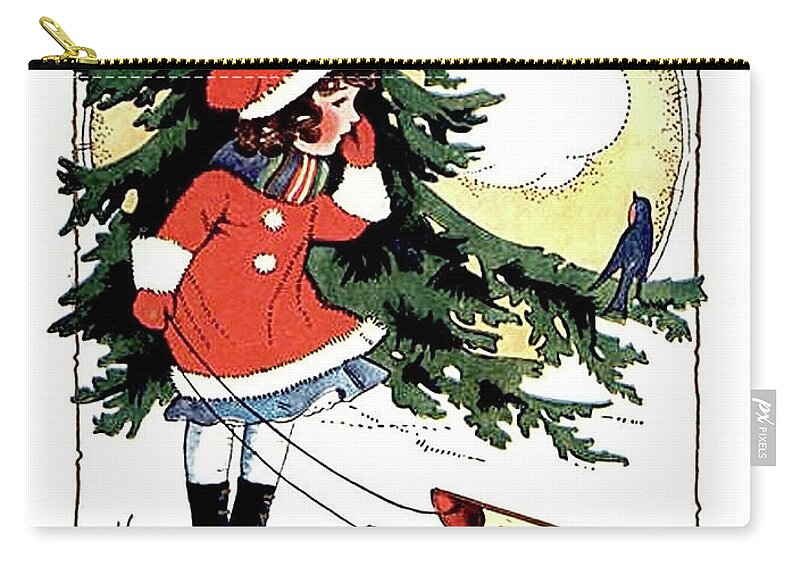 Christmas Wish Zip Pouch featuring the painting Christmas wishes from a little girl by Long Shot